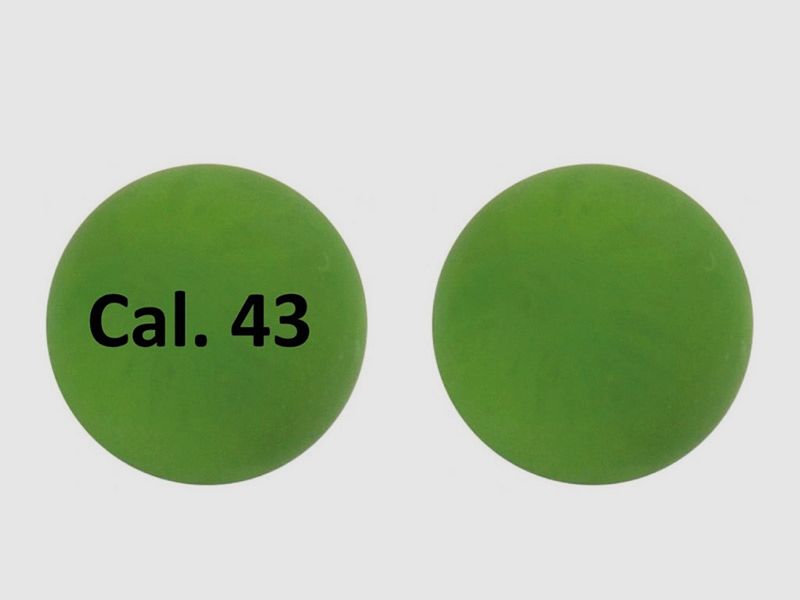 Gummikugeln Rubberballs RAM RAP4 Kaliber .43 grĂĽn 100 StĂĽck