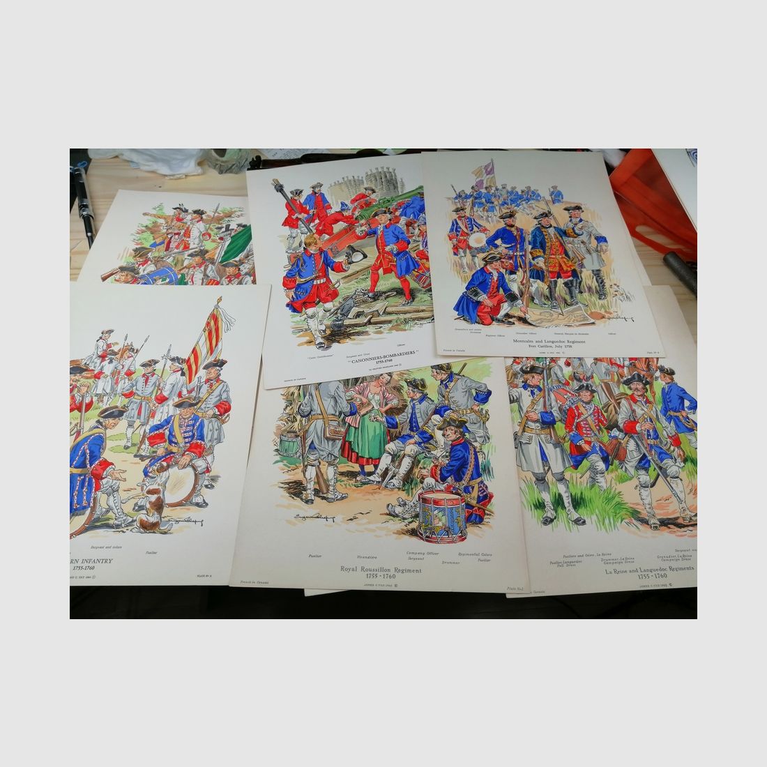 Acht sehr schöne, handkolorierte Illustrationen zur Französischen Armee in Kanada 1755 – 1760 – TBE, Bild 4 von 11