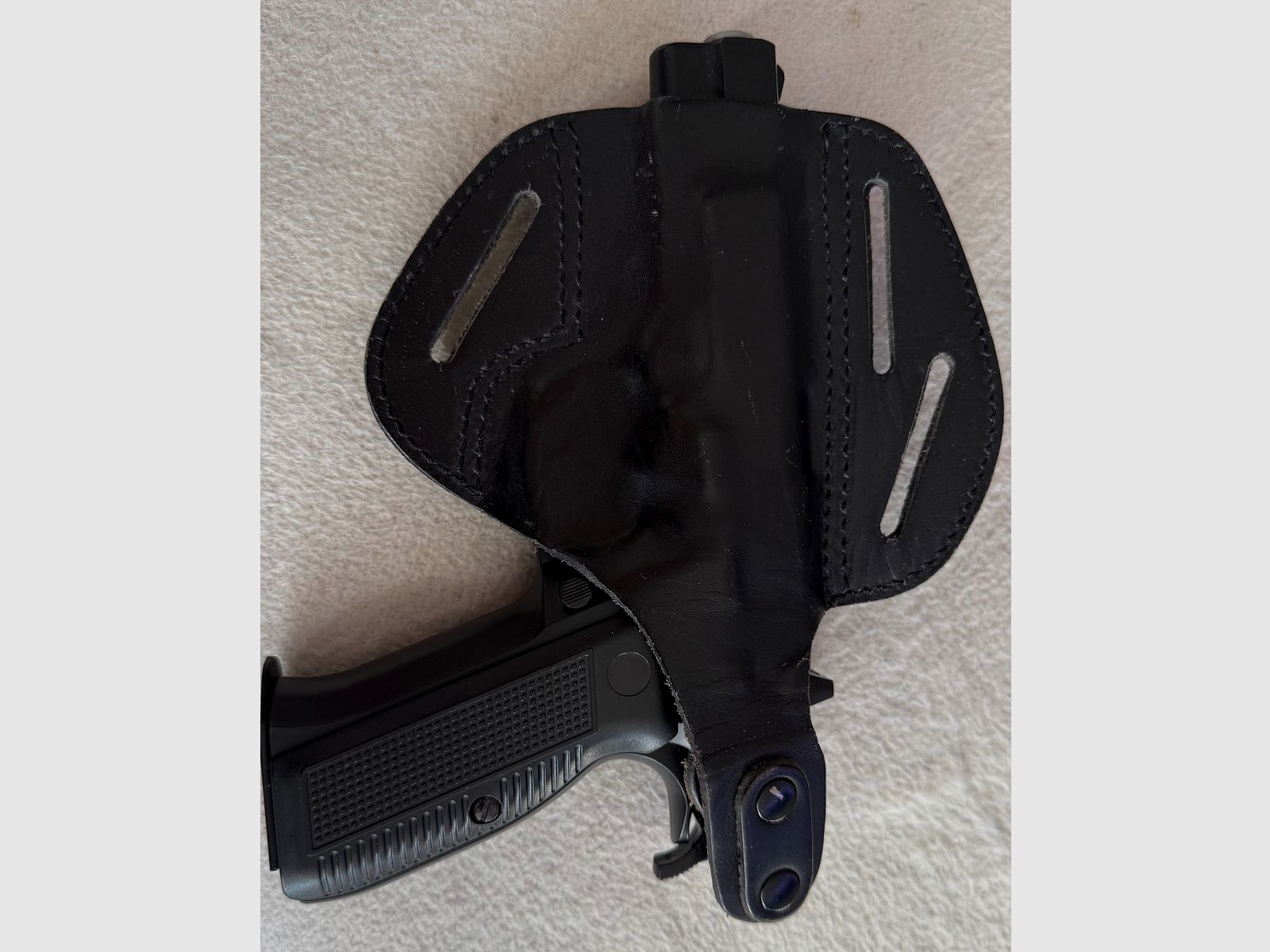 Lederholster Pancake, Walther, Leder schwarz, für CZ75, M75, Tanfoglio u.ä. Modelle 