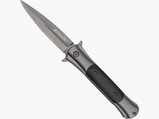 Stiletto Taschenmesser Titan Ebenholz einseitig geschliffen mit Fliper