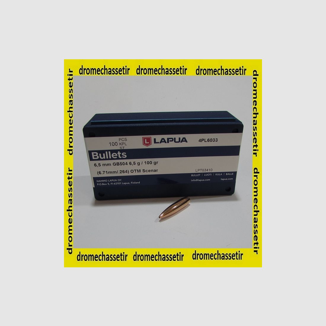 Sachet mit 100 Geschossen Lapua Kal. 6,5mm OTM Scenar 100 grains Ref. GB504