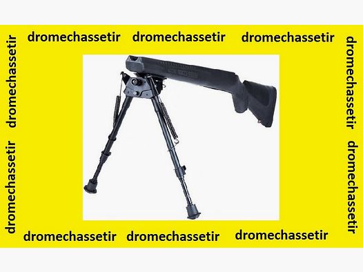 Adjustable and swiveling bipod, 33cm to 58cm, for attachment to rail