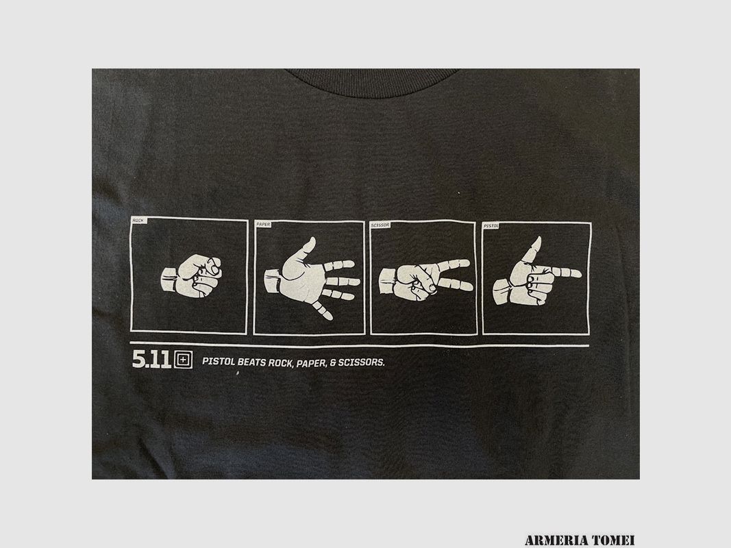 T-SHIRT – 5.11 – LOGO-T ROCK, PAPER, SCISSOR, PISTOL – 018 Charcoal, Bild 3 von 3