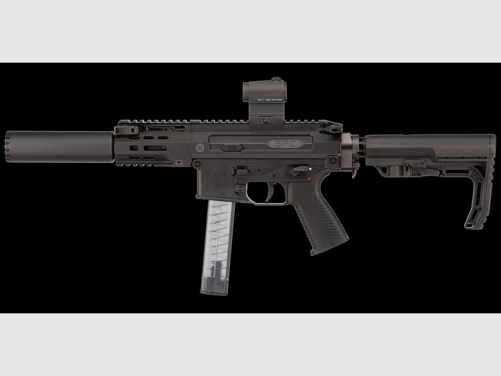 Fucile SL B&T SPC9 SD PRO, nero, 9×19, silenziatore integrato, Aimpoint Acro P-2, immagine 4 di 4