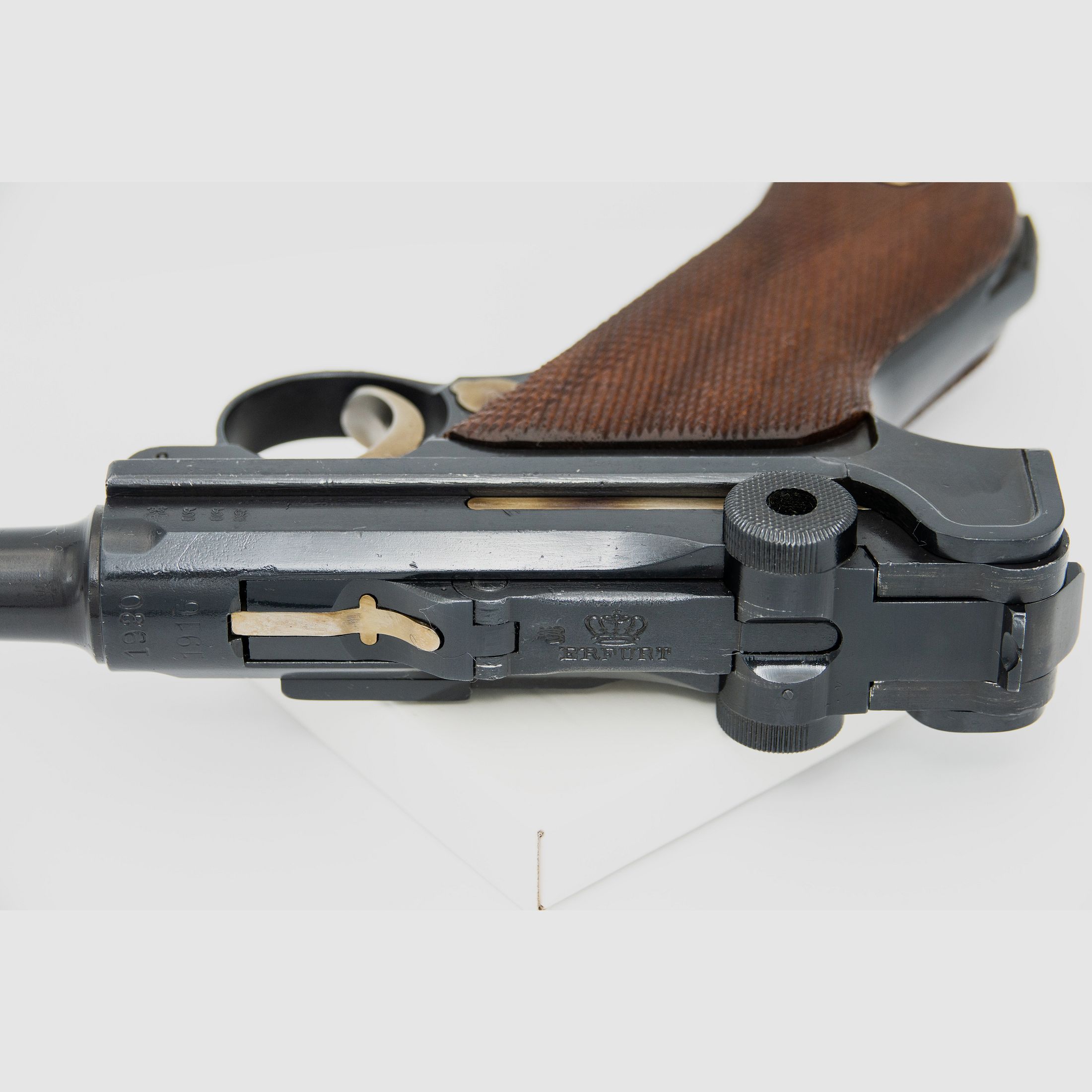 Pistole P 08 9mm Luger ERFURT 1916 1920 Reichswehr Truppenstempel + Tasche