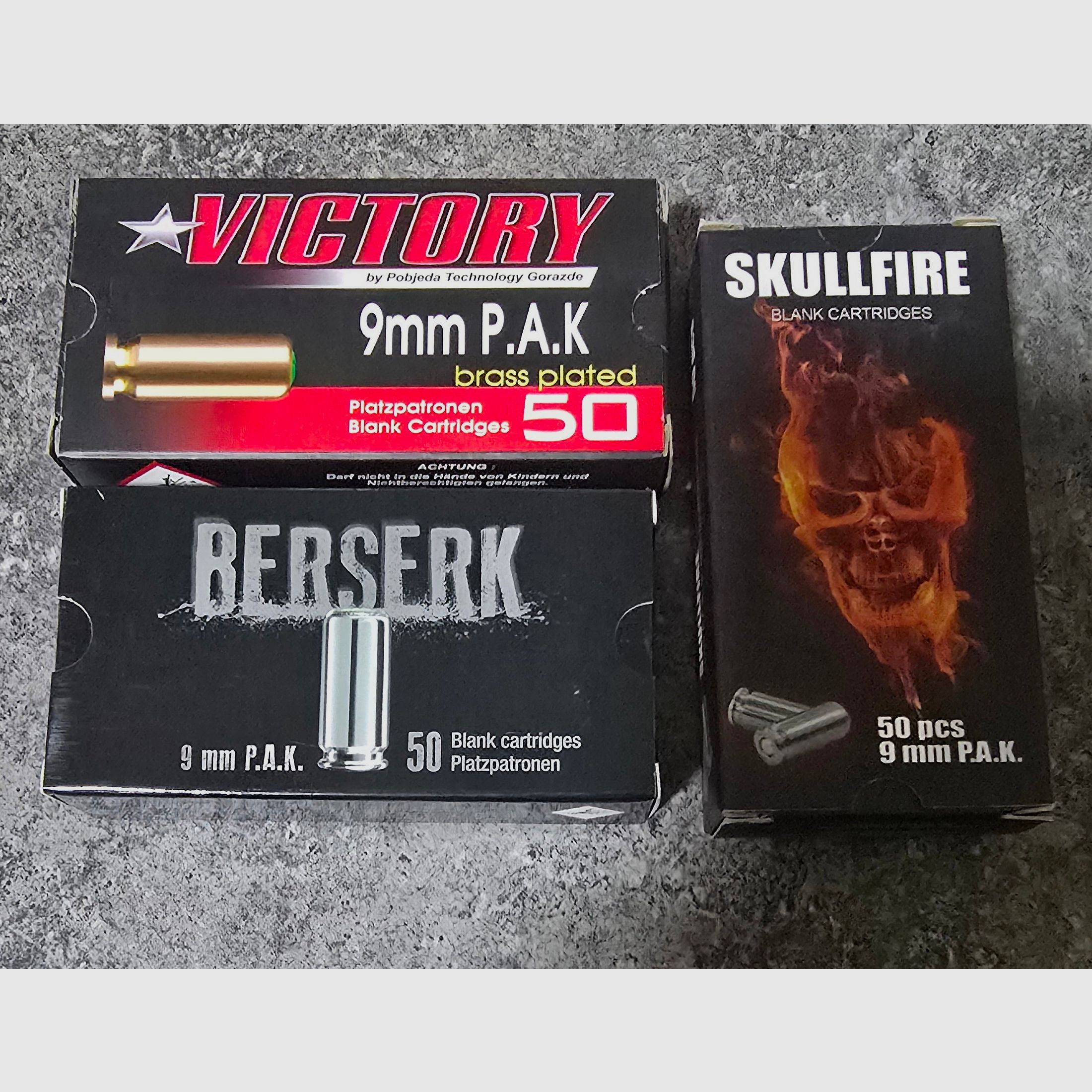 Cartuchos de fogueo 9mm PAK Victory Skullfire Berserk