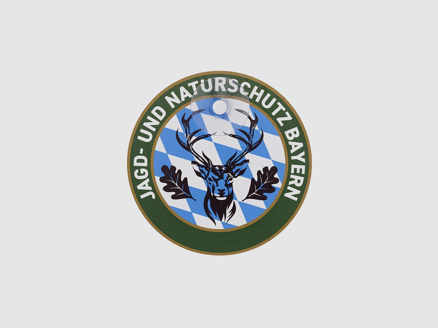 Autoschild rund mit Saugnapf "Jagd & Naturschutz" Bayern II