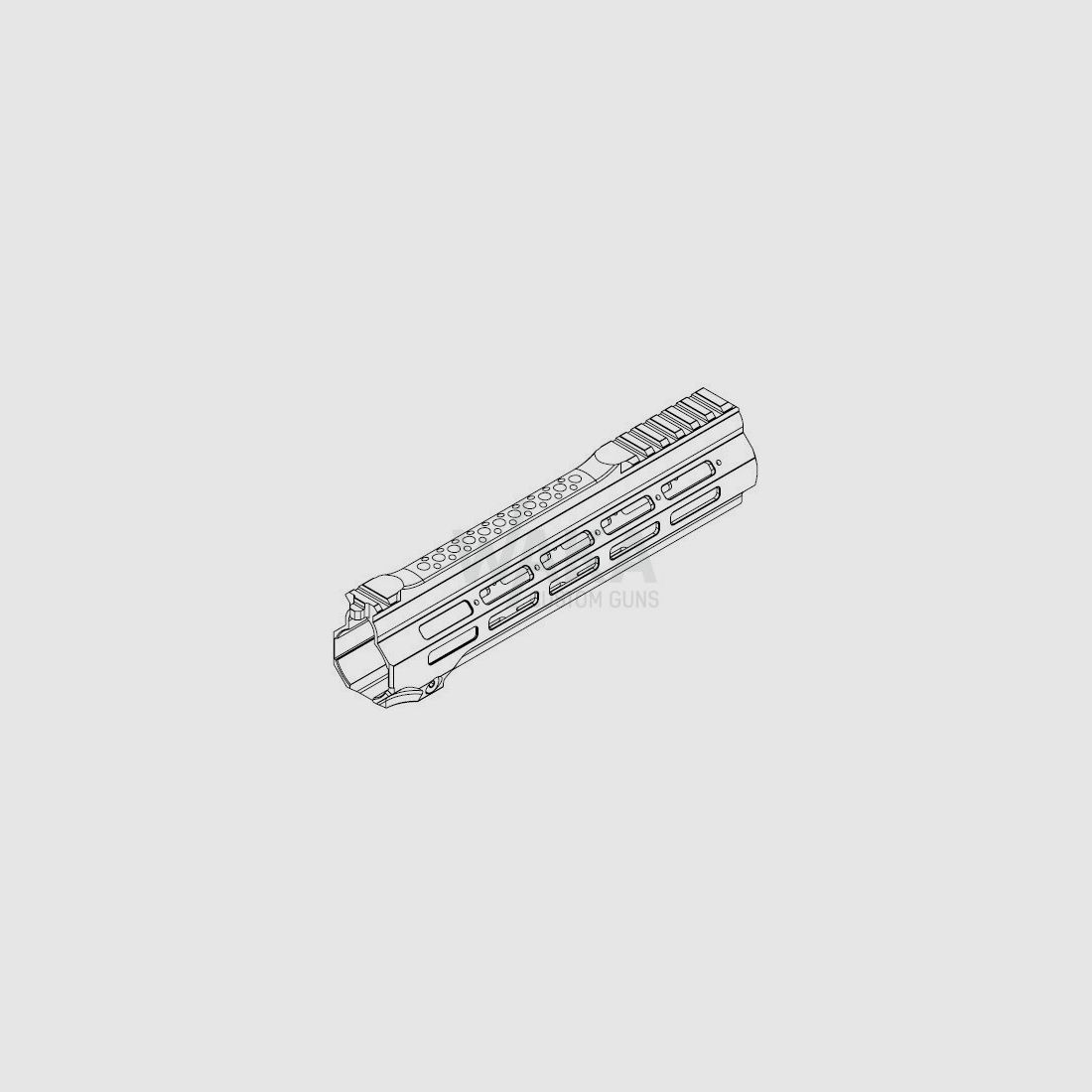 B&T M-Lock protection des mains OG pour HK416 / MR223 (11") avec découpe pour "Overgripp" sur le rail supérieur