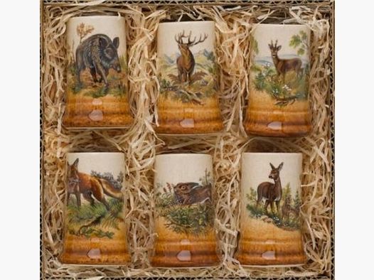 Stamper 50ml "Schrotpatrone" 6 er Set mit verschiedenen Tiermotiven