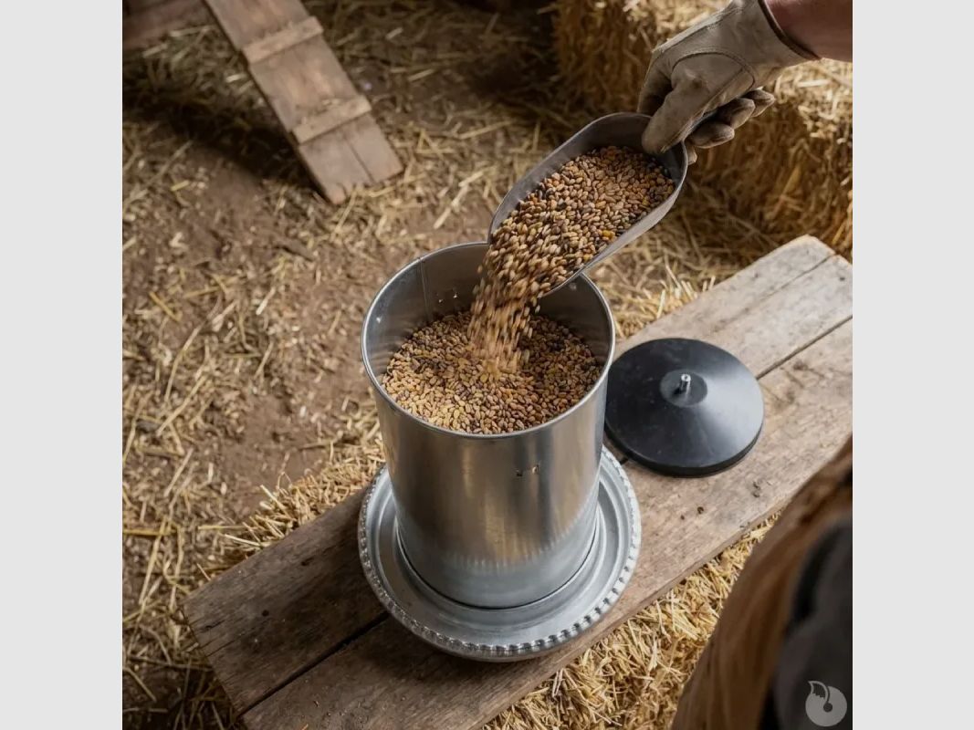 Futtertröge für Geflügel mit Trichter aus Metall 5kg im 5er Set, Bild 6 von 12
