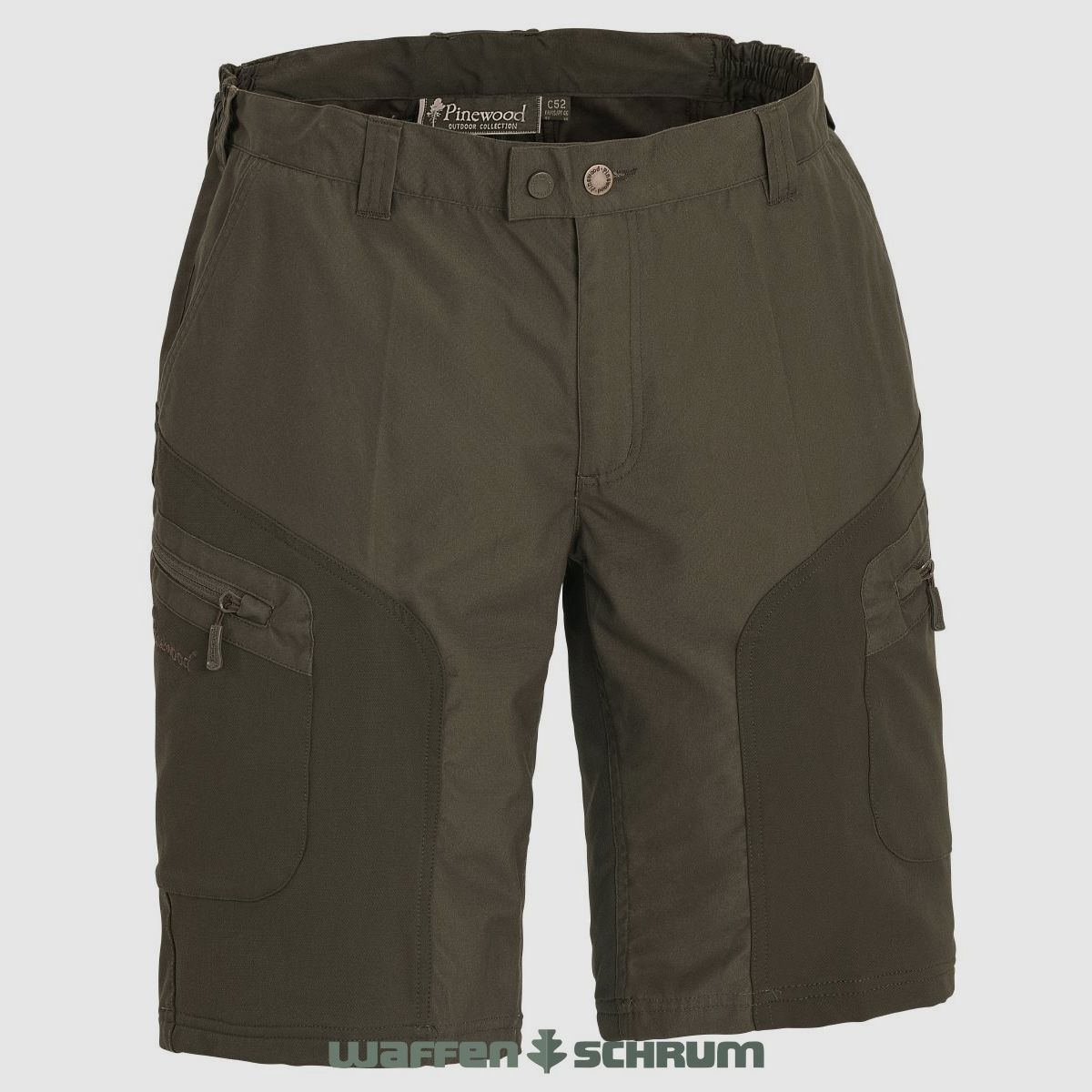Pinewood Shorts Wildmark Stretch Dark Olive/Moss Green