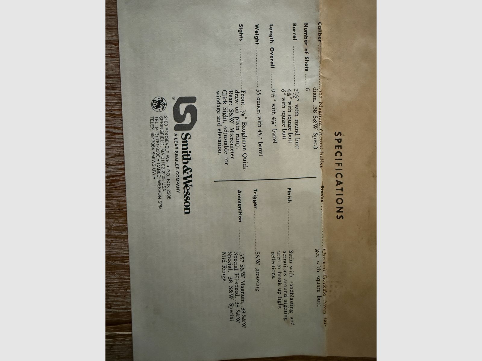 Revolver .357 Mag. Smith & Wesson