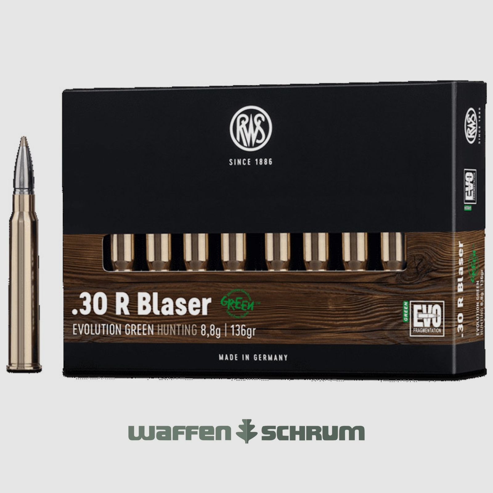 RWS Evo Green 8,8g - 136gr .30RBlaser