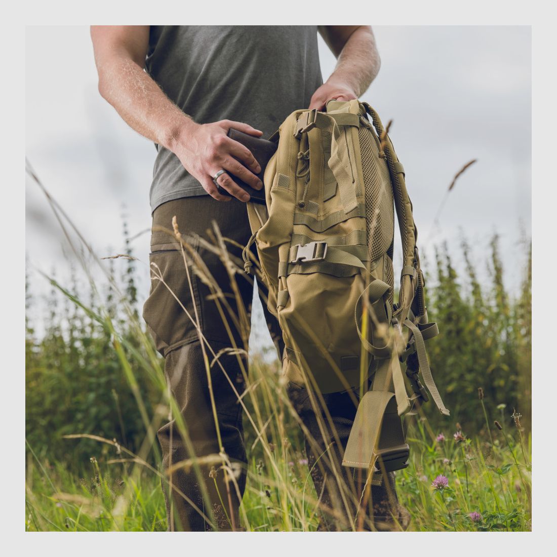 EUROHUNT Mochila de Caza 2 Marrón - Mochila de Caza 25L de Gran Capacidad, imagen 7 de 8