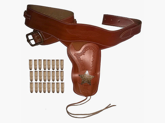 Ceinture revolver en cuir robuste