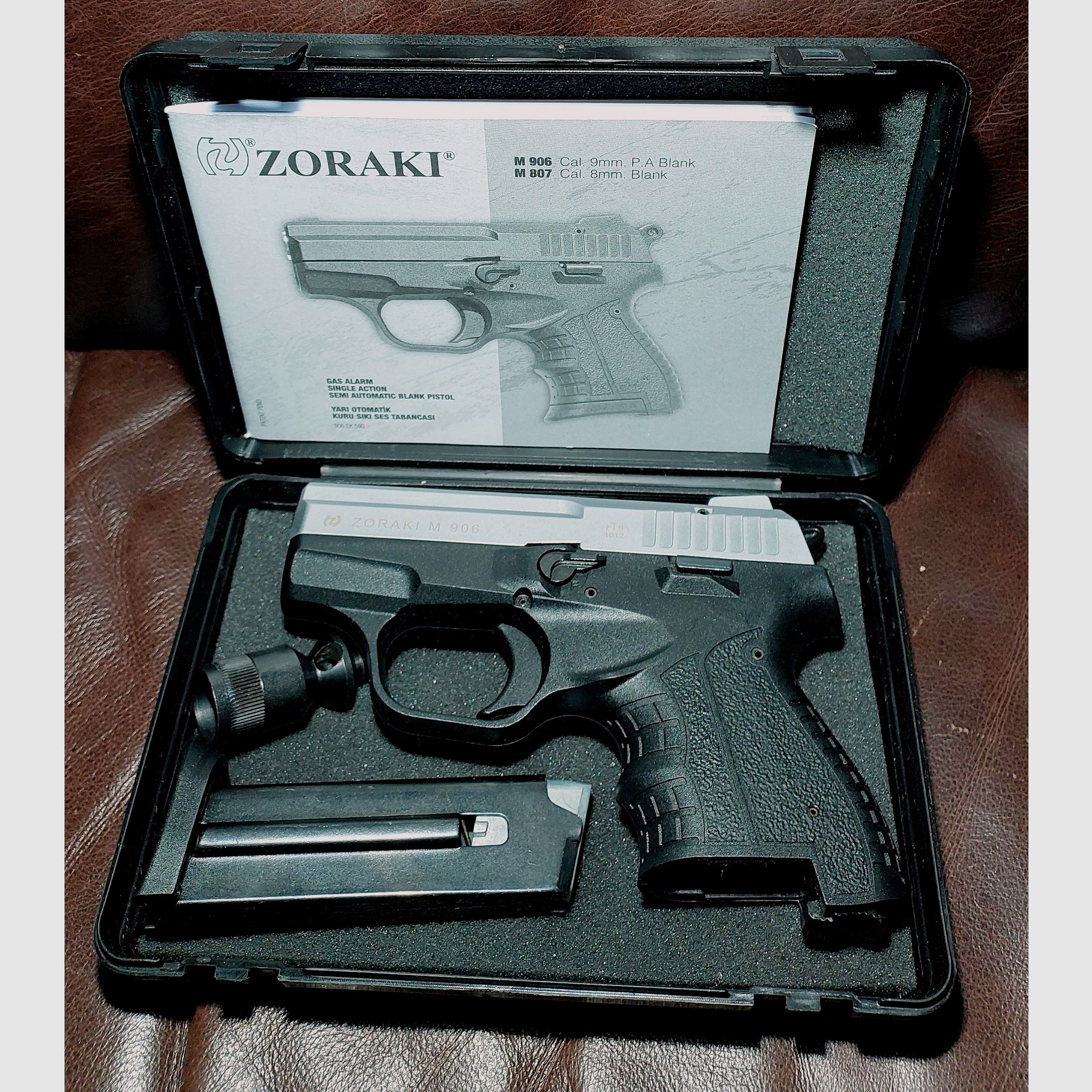 Zoraki M 906 Titan pistola de fogueo 9 mm P.A.K. PTB 1012 – con maletín, imagen 1 de 8