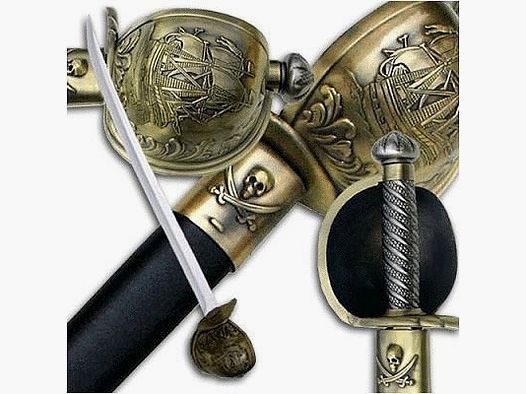 Spada da pirata con protezione per le mani e fodero