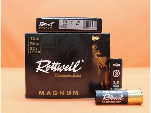 Rottweil cartouche 12/76 Rottweil 52g 3,5mm/ No.3 (2316794) VE 10 cartouches (Ligne Premium Magnum)