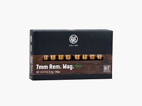 RWS 7mm Rem. Mag. HIT Green - 9.1g/140 grain rifle cartridges lead-free