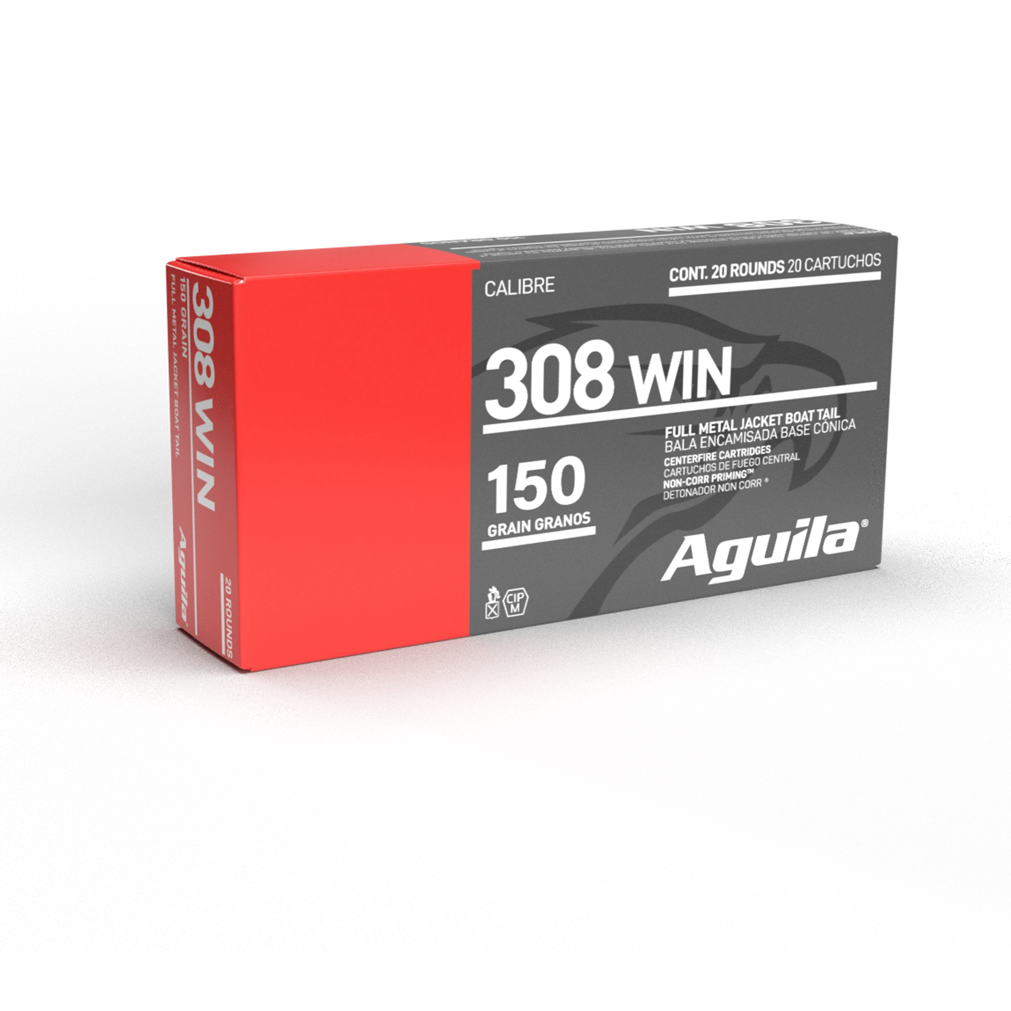 AGUILA CARTOUCHES DE FUSIL .308WIN - FMJ-BT 150GRS. - 20 CARTOUCHES, image 1 sur 3