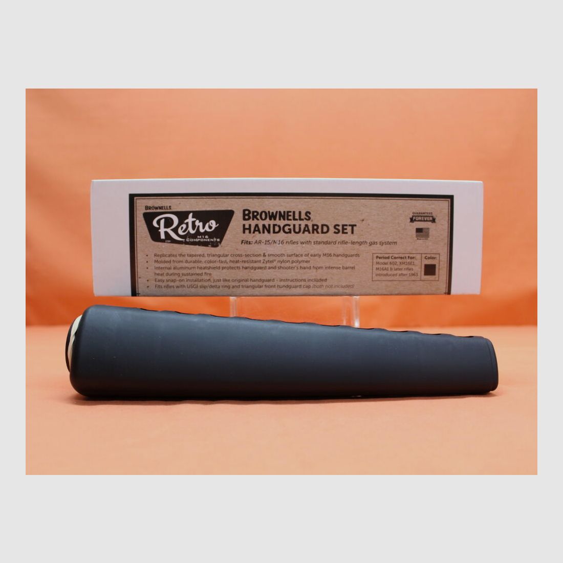 Brownells AR-15: Handguard A1 Rifle/ Standard-Length BRN RETRO with Heat Shield Synthetic Black Trangular