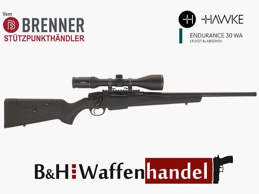 Brenner Komplettpaket: BR 20 Polymerschaft mit Hawke Endurance 3-12x56