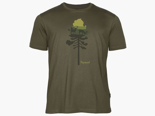 Pinewood T-Shirt Finnveden Recycled Olive Mel Pine Tree