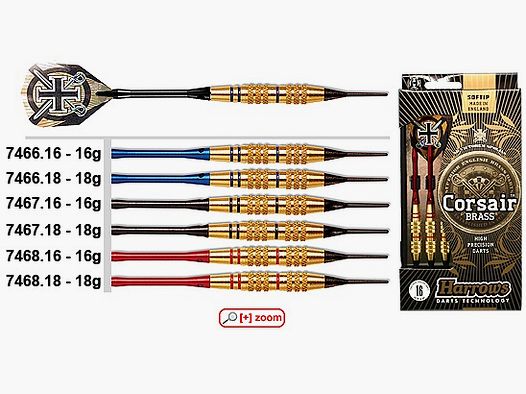 Dartpoint Corsair Brass Blue Soft 18g Dart y accesorios