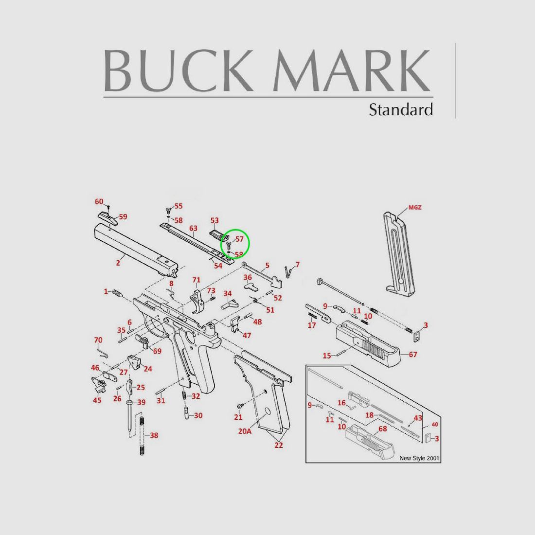 Browning Buck Mark Sight Base Screw Rear #57