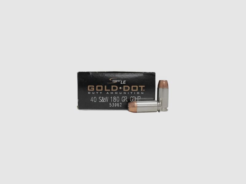 Speer Gold Dot .40 S&W 180GR GDHP 50 cartouches
