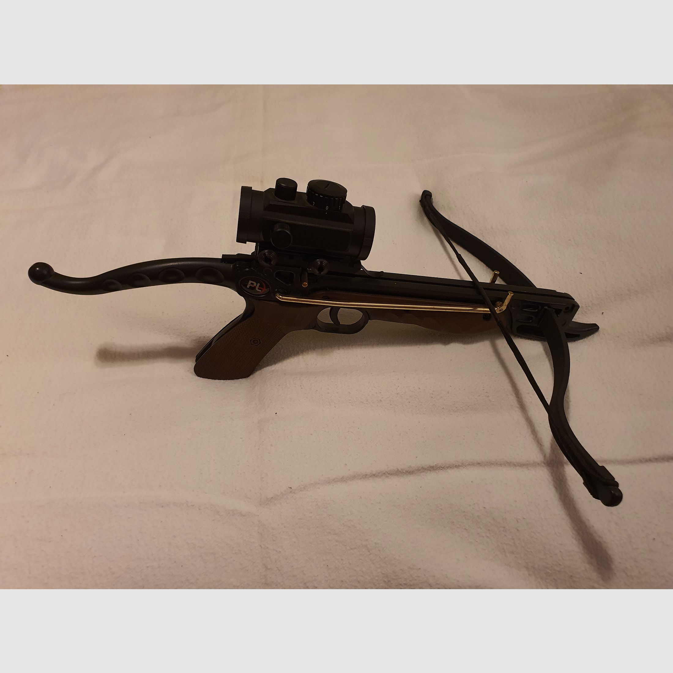 MX-80 Cobra Strike Recurve-Pistolenarmbrust 80LBS Aluminium Lauf und Holzoptik Knickspann-Armbrust, 175fps