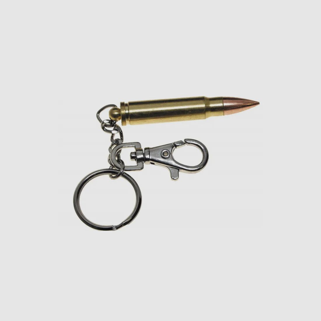 Patronen Schlüsselanhänger aus Metall + Karabiner