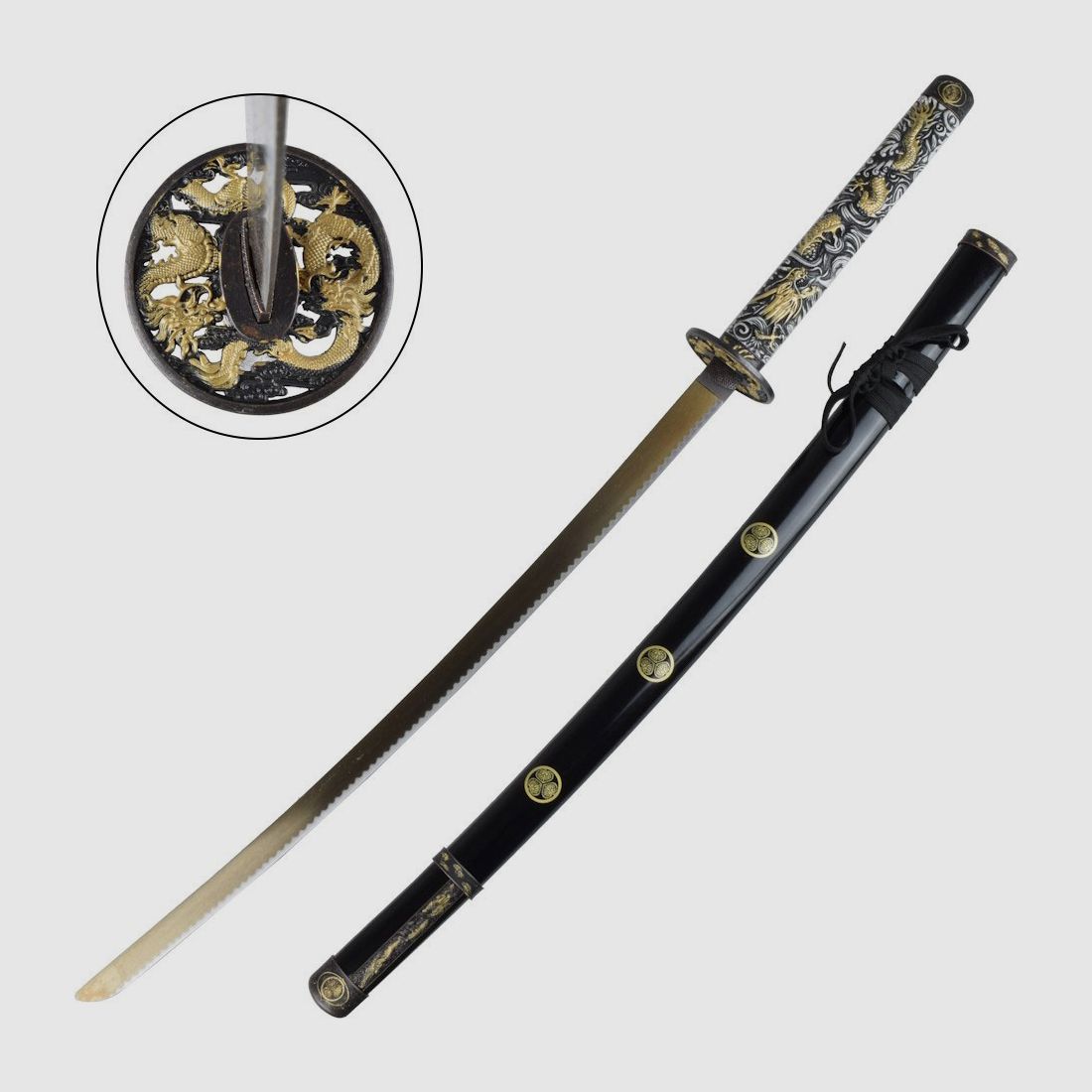 Katana Suiro gold inklusive lackierter Holz Saya