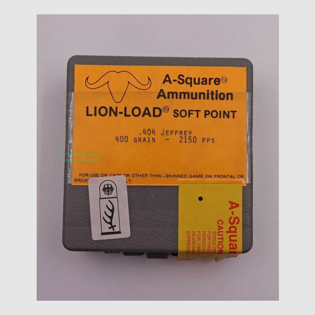 Munitions A-Square cartouches de fusil .404 Jeffery (.404 Rim/10,75x73)