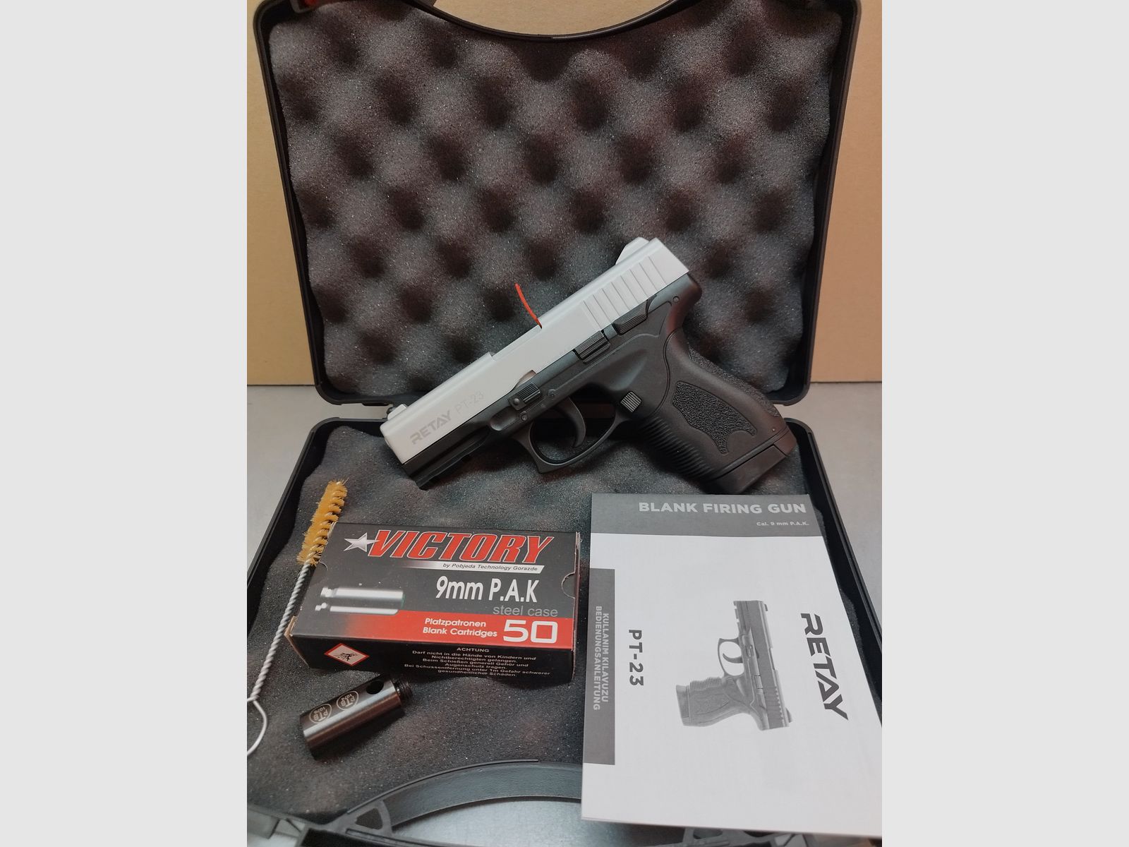 Retay PT-23 broń alarmowa 9mm PAK zestaw niklowy oferta !!Nowy towar!!