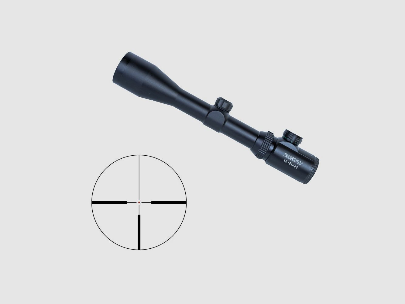 Zasdar Zielfernrohr 1,5-6X42 mm. beleuchtetes Absehen