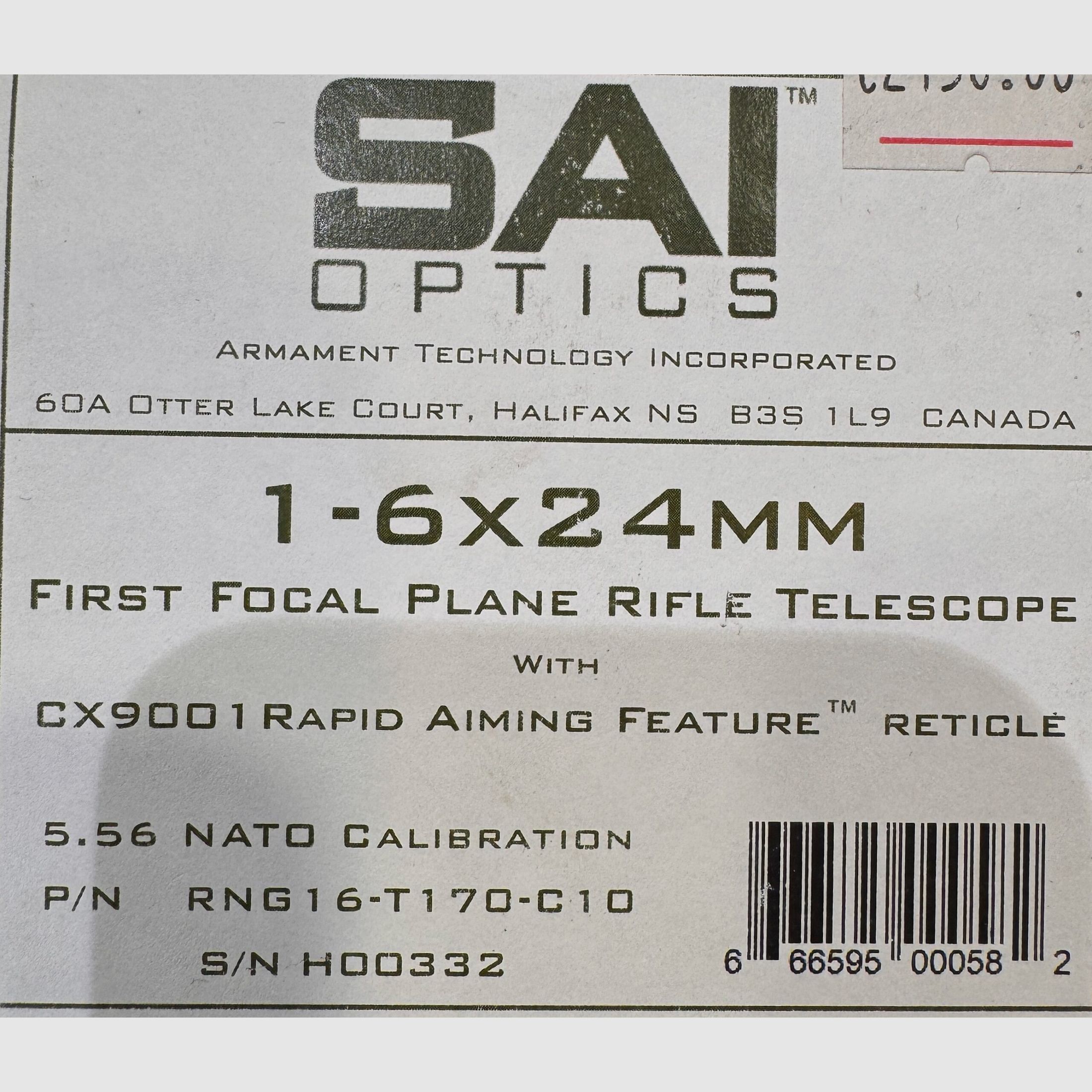 Sai Optics LPVO FFP 1-6×24, afbeelding 2 van 5