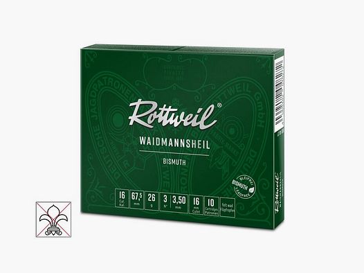 ROTTWEIL lead-free shotshell 16/67.5 Bismuth WHM 26G 10 pcs 3.0 mm #5 standard proof