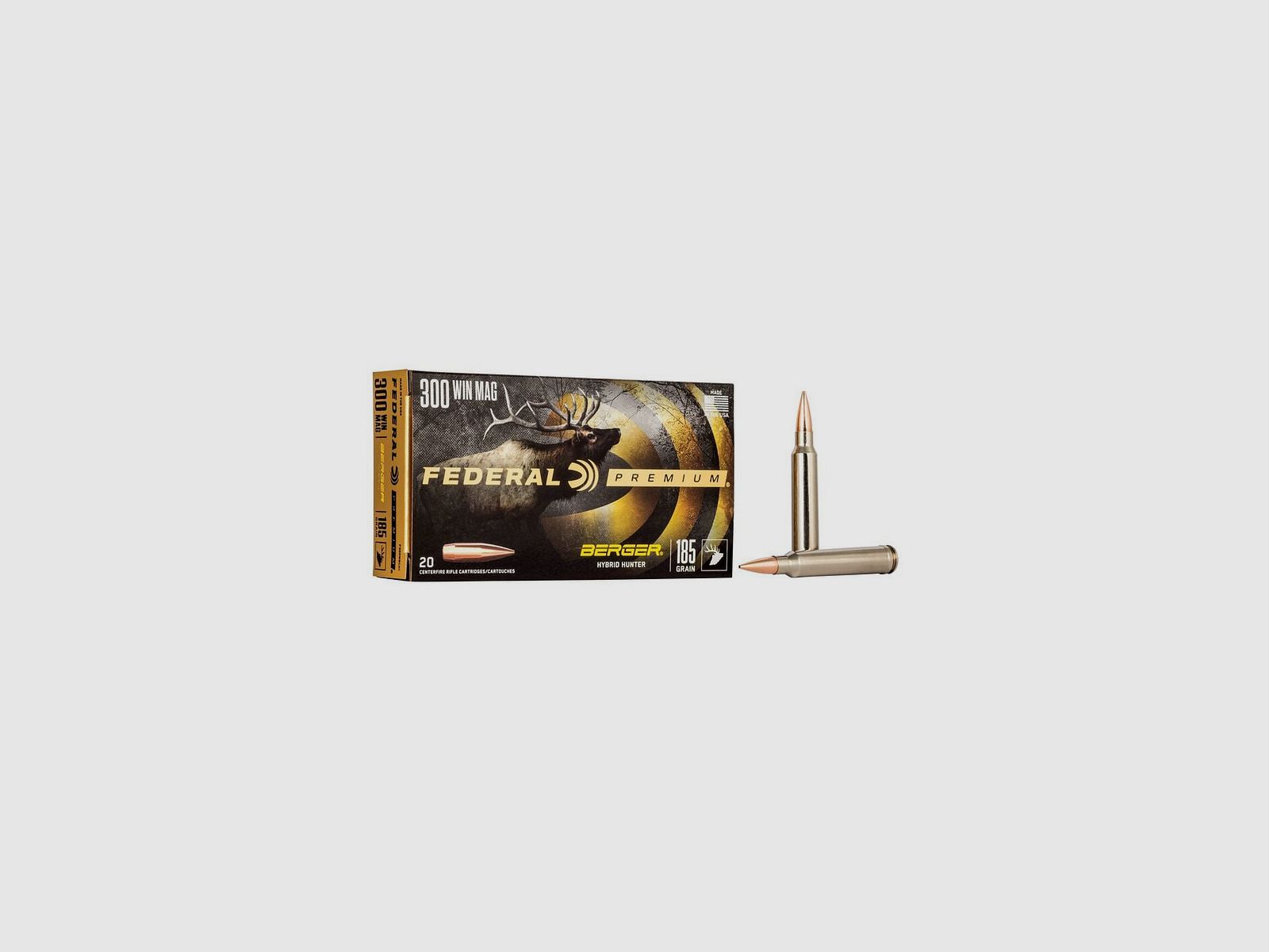 Munitions pour carabine FEDERAL Berger Hibrid Hunter – 300 Win. Mag. – 185 gr