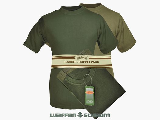Hubertus T-Shirt Doppelpack  Oliv / Schilf