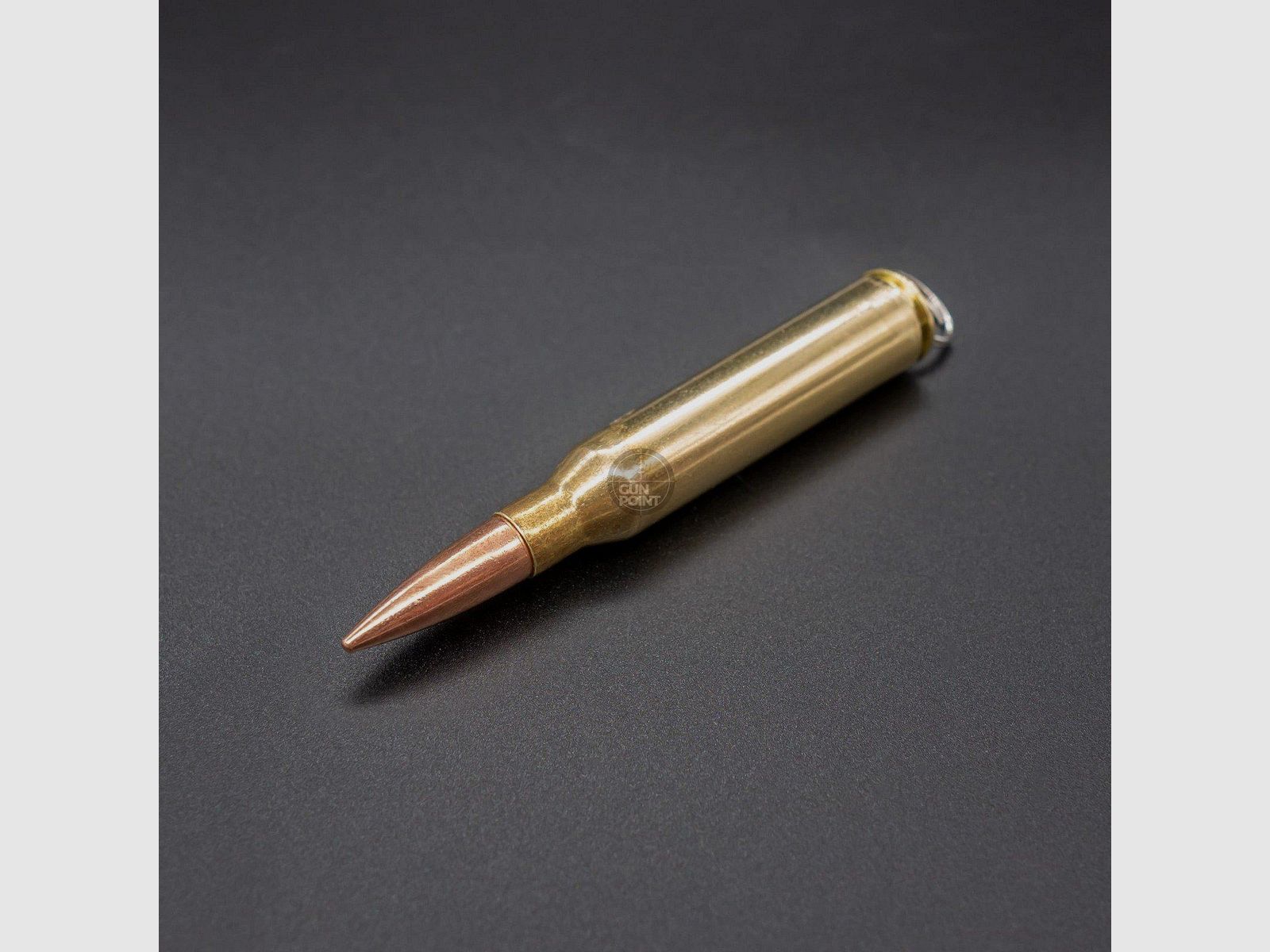 BULLET KEYCHAIN .338 Lapua Magnum full metal jacket copper