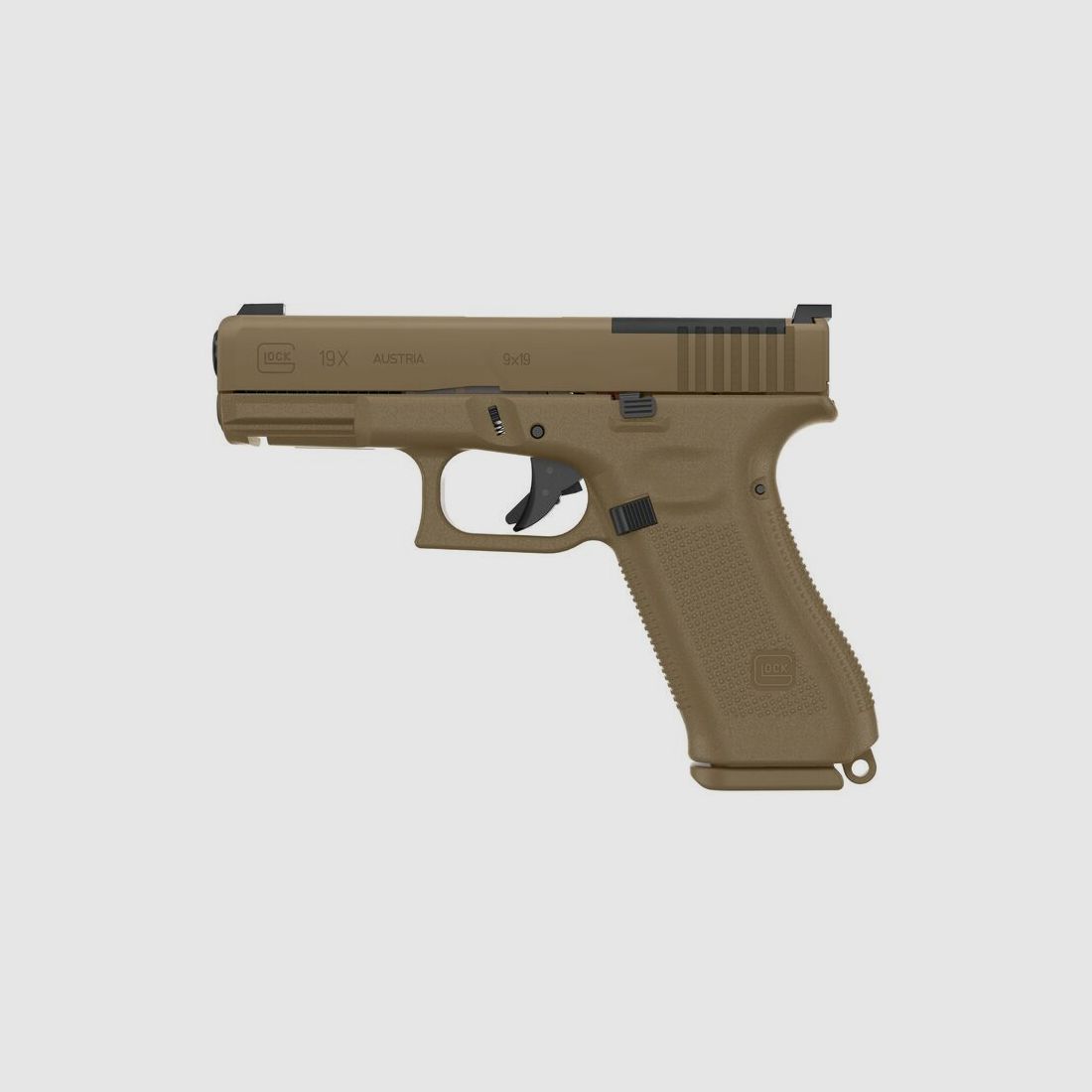 Glock Pistol G19X MOS Pistol Set 9 mm Luger 4" / 10.2 cm Coyote, Crossover