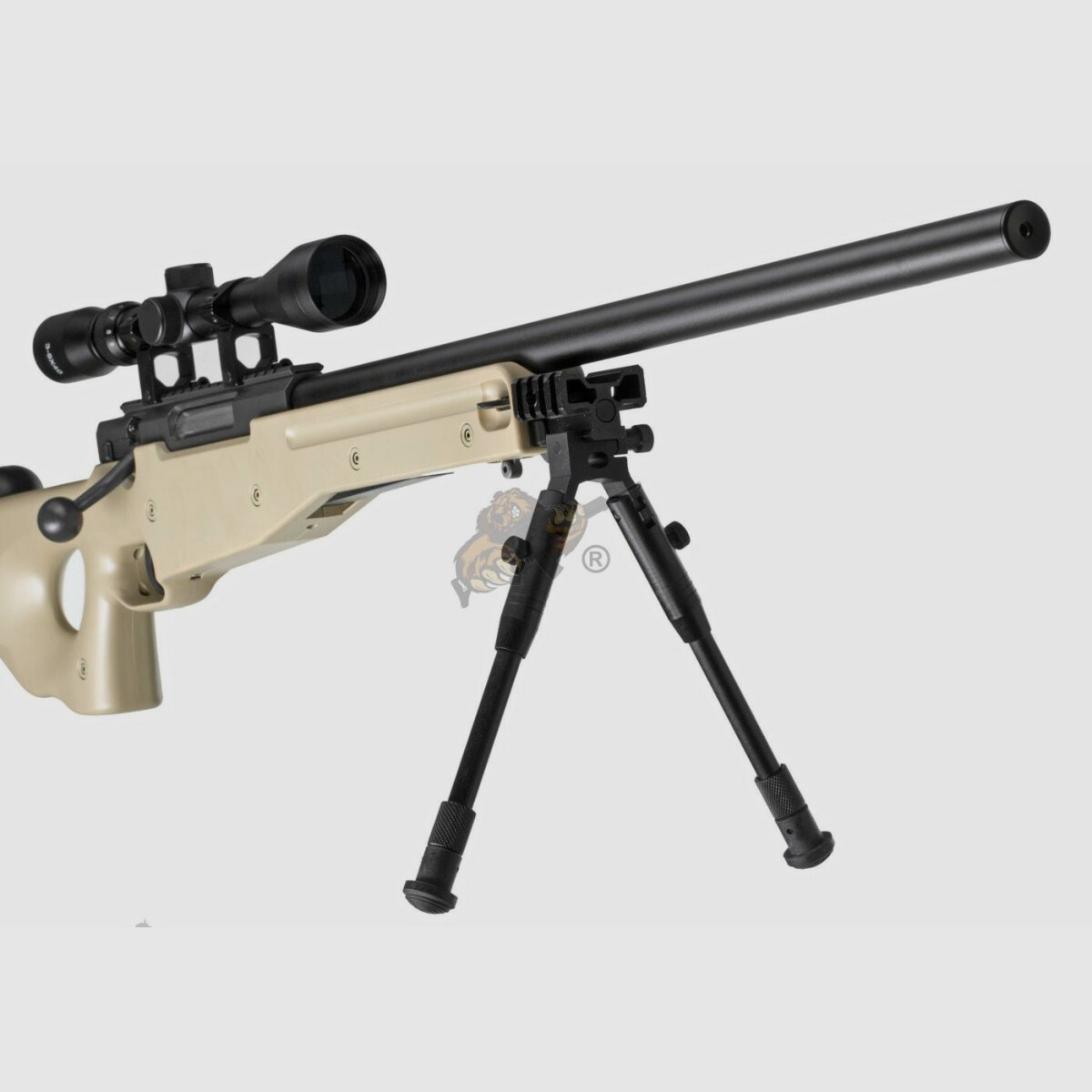 L96 Sniper Rifle Airsoft Set Upgraded Tan - Well -F-