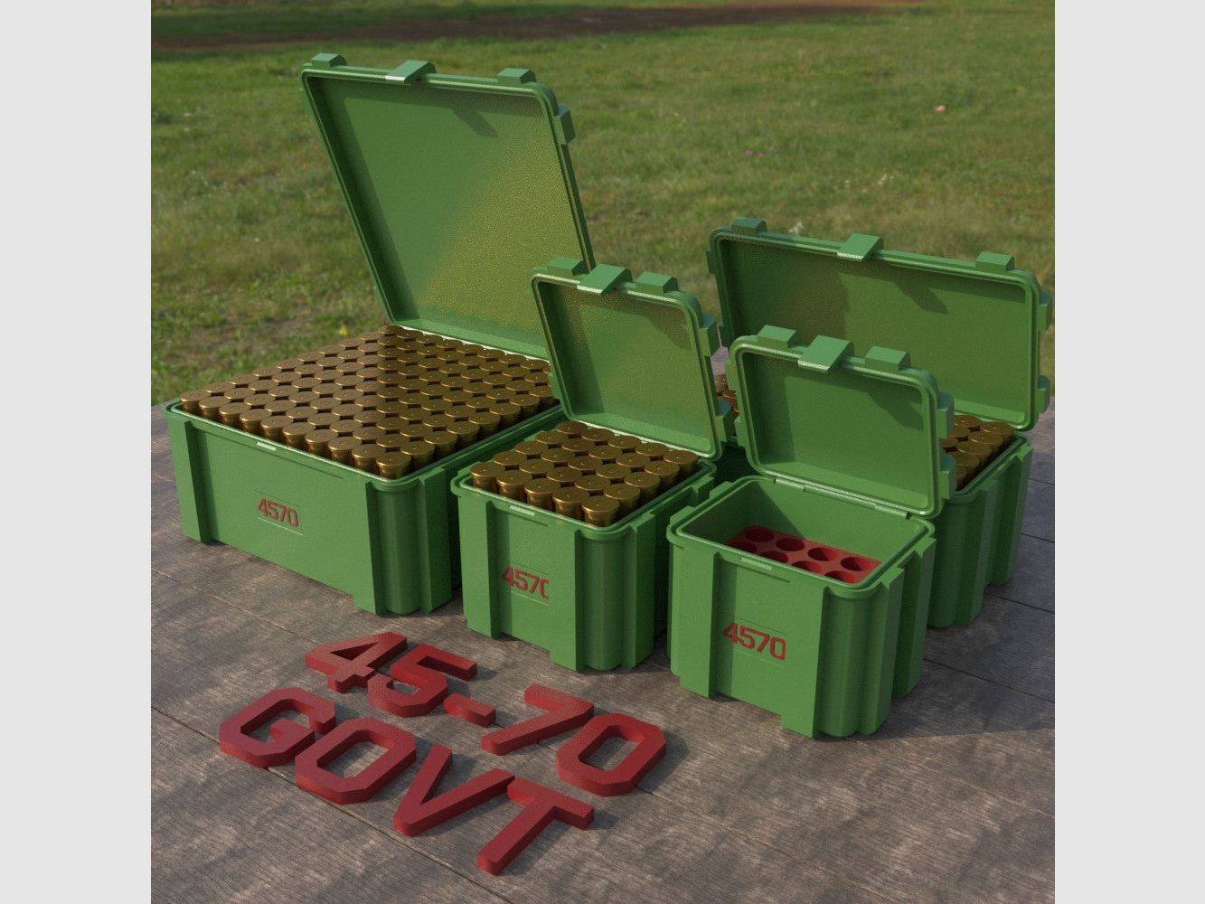 Filamelt ammunition box / .45-70 Govt / 'flip lid' / cartridge box, ammo box, image 3 of 8