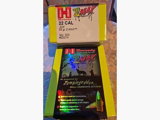 Hornady Geschosse Z-Max Zombiegeddon .224 55gr # 22274
