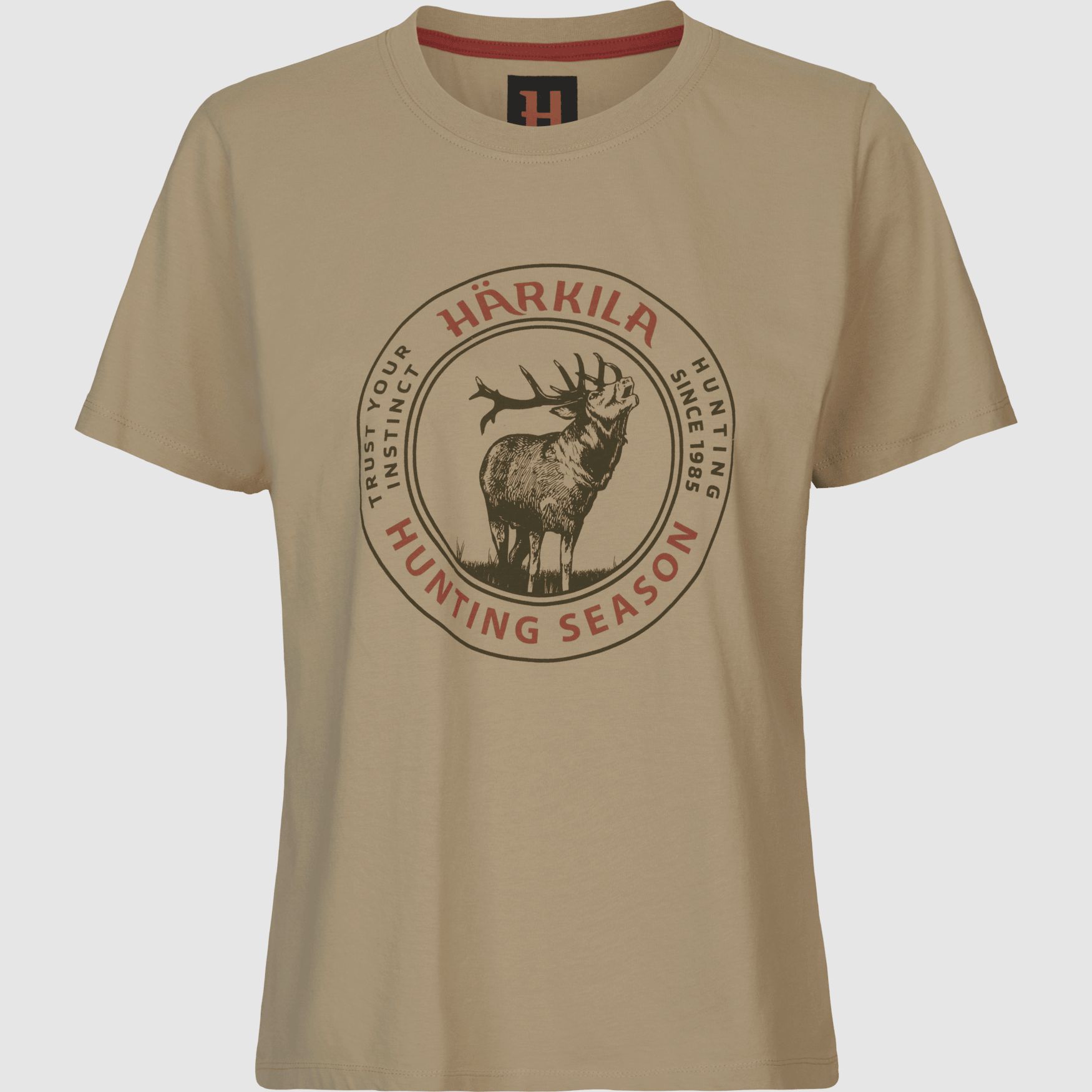 Härkila Stag Badge S/S T-Shirt Damen Sand, M