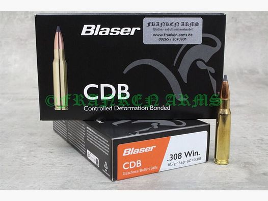 Blaser CDB .308 Win. 165gr. 10,7g 20 pièces Prix dégressifs