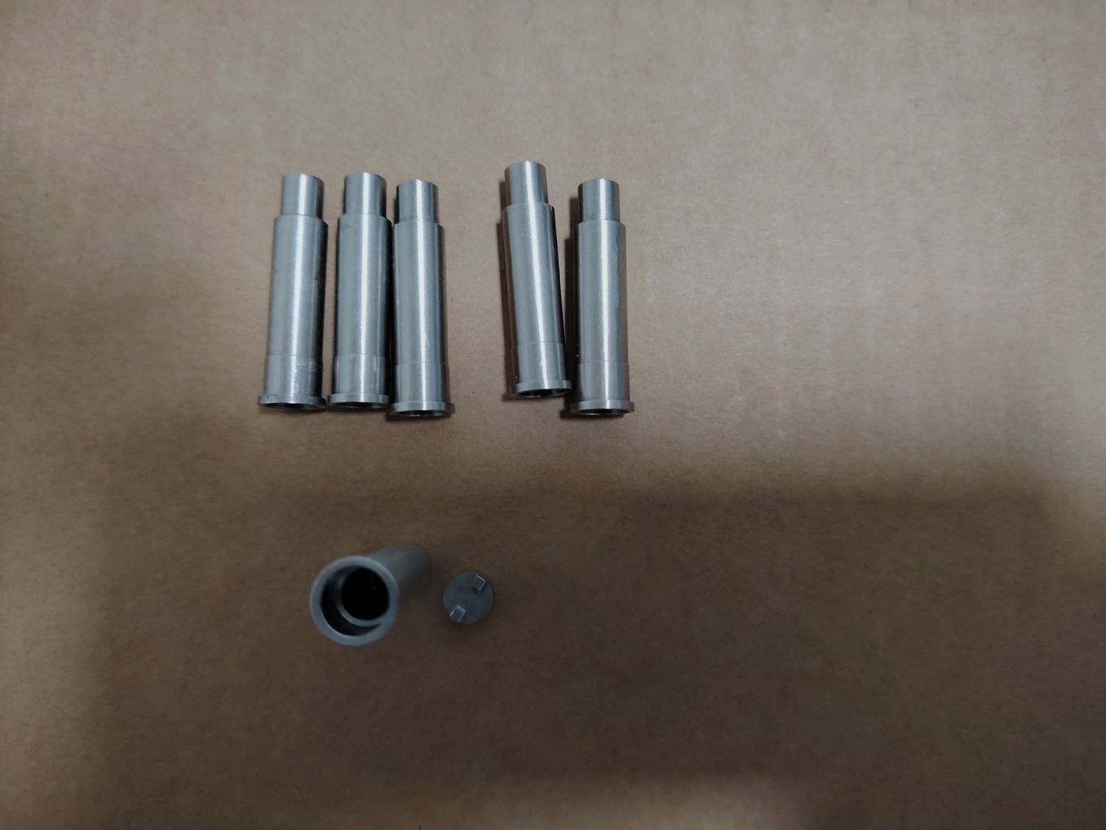 18x LEP Edelstahl Pufferpatrone für abgeschlagene 6,8 mm Kartuschen passend für ME Bull Barrel und/oder ME Single Action Army SAA Revolver