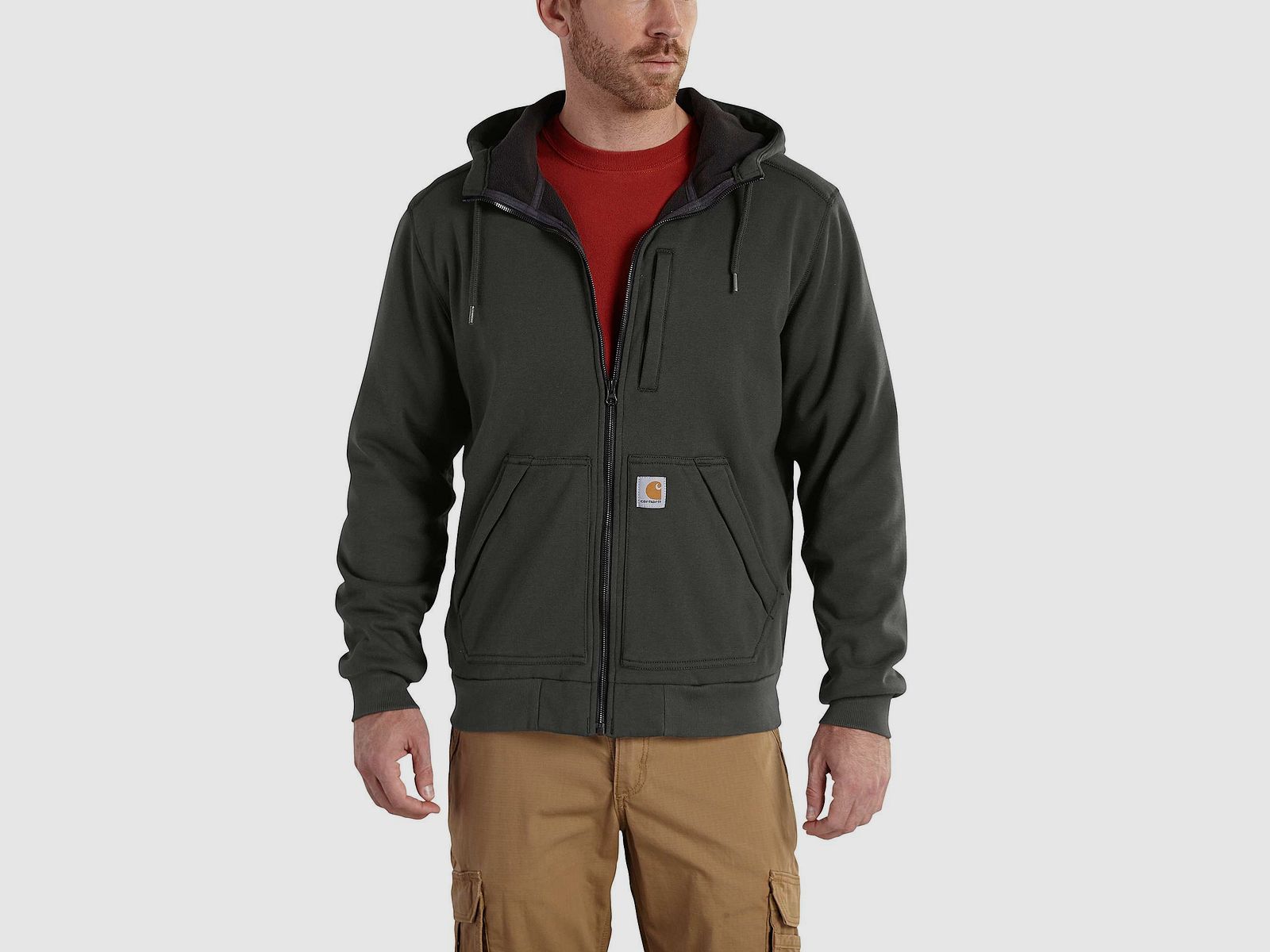Carhartt Wind Fighter Zip Up Hoodie Heren Peat S