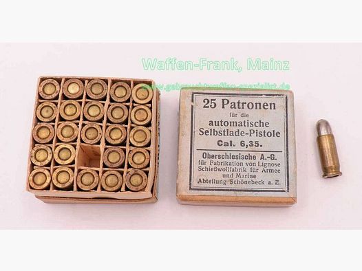 Munitions de pistolet Oberschlesische A.-G. 6,35mm Browning